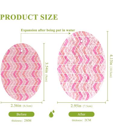 3-Pack Cleaning Kitchen Sponges Oval Pink Stripes Kitchen Cellulose Dishwashing Wood Pulp Cotton - Buy Online on GoSupps.com