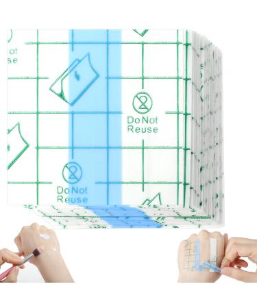 100 Pieces Makeup Hand Palette Single Use Makeup Mixing Palette Professional Makeup Artist Must Haves Disposable Transparent Waterproof Cosmetic Tray Adhesive Tape for Women and Girls