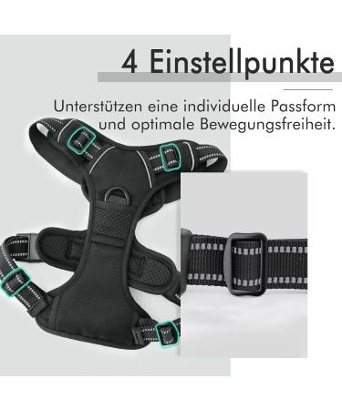 Rabbitgoo No-Pull Dog Harness for Large Dogs - Adjustable Padded Control Chest Harness - Black XL - Safe and Comfortable Puppy Dishes (1 Pack) - Buy Online on GoSupps.com