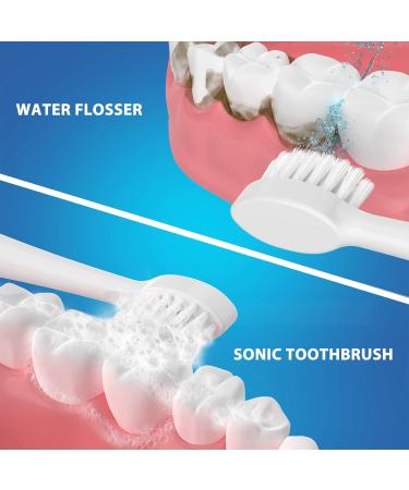 5 Count Replacement Flossing Toothbrush Heads for Water Pick SF-01/SF-02/SF-03/SF-04, Compact Design, White - with Crystal Cap - Buy Online on GoSupps.com