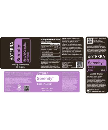 DoTerra Serenity (Restful Blend Restful Complex Softgels Stick + Valerian) 1 Kit - Buy Online on GoSupps.com