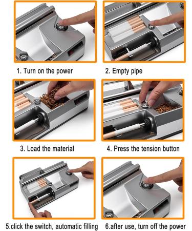 Electric Cone Rolling Machine Electric Automatic Injector Tobacco with Automatic Counter and LED Intelligent Sensing Function stepless Speed Regulation for Size of Tubes 5.5/6.5/8mm - Buy Online on GoSupps.com
