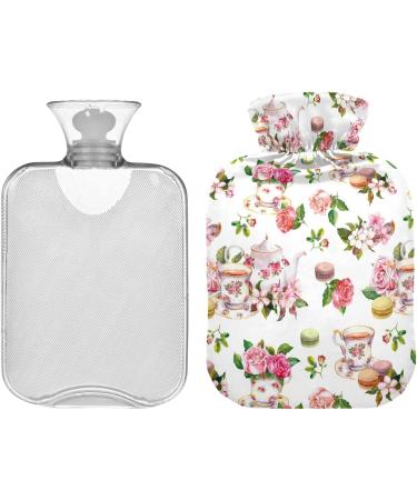 Naanle 2L Hot Water Bottle with Lid - Transparent Floral Design for Pain Relief & Therapy - Ideal for Back Hand and Foot Warmth - Buy Online on GoSupps.com