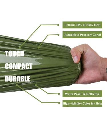 Mezonn Emergency Sleeping Bag - Lightweight Survival Gear for Outdoor Camping, Hiking - Keep Warm After Natural Disasters - Green-2P - Buy Online on GoSupps.com
