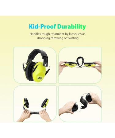 Dr.meter Children Noise Protection Headphones SNR 27dB - Ear Protection Earmuffs for School, Drum Kit, Autism - Yellow - Buy Online on GoSupps.com