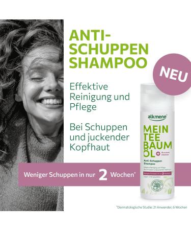  Alkmene alkmene My Tea Tree Oil Anti-Dandruff 3 x 200 ml Less dandruff in 2 weeks Shampoo against dandruff and itchy scalp Anti-dandruff shampoo - Buy Online on GoSupps.com