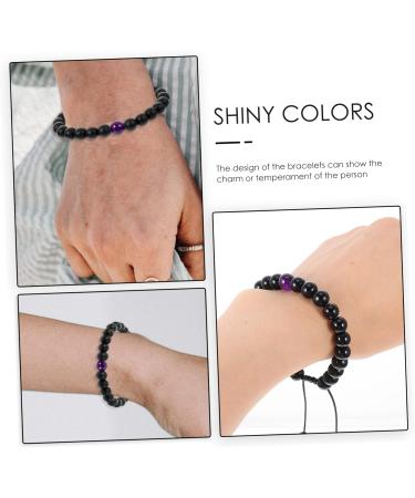 SHERCHPRY 2Pcs Stone Bracelet wealth bracelet bead bracelet ethnic bracelet braided couples bracelets fortune bracelet feng wear-resistant stone rock and roll frosted stone lovers - Buy Online on GoSupps.com