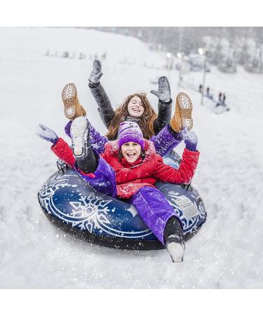 47-Inch CAMULAND Snow Tube for Sledding | Heavy Duty Inflatable Sled for Kids & Adults | Towable Toboggan with Sledge Rope | Winter Outdoor Sports - Dark Blue - Buy Online on GoSupps.com