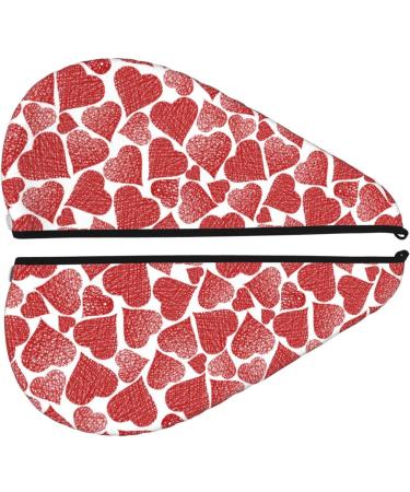 Hair Towel Wrap with Button | Quick-Dry Hair Turban & Head Towel - Hearts Design - Buy Online on GoSupps.com