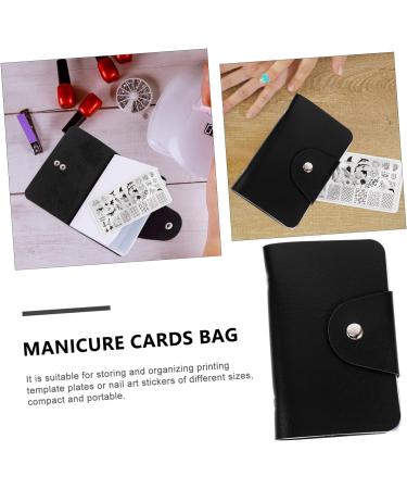 Mikinona 2pcs Nail Art Card Holder Nail Plate Holder Nail Stamp Bag Nail Sticker Book Organizer Nail Steel Nail Printing Template Pouches Christmas Nail Art Stamper Bag Pu Appendix Embossed Green 14.5X9.5X1.8CM - Buy Online on GoSupps.com