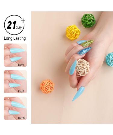 12 Color Dip Powder Nail Kit for French Nail Summer Getaway - Blue Yellow Glitter Manicure Set, No Lamp Needed - Buy Online on GoSupps.com