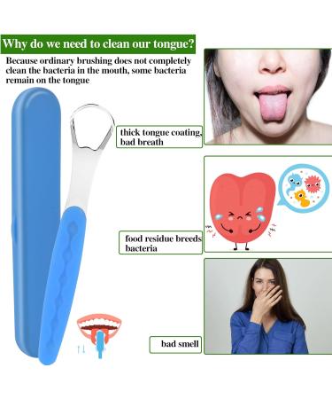 Stainless Steel Tongue Scraper Set - 4 Pack Reusable Metal Tongue Cleaners for Fresh Breath | Portable Oral Care with Travel Case (4 Colors - Buy Online on GoSupps.com