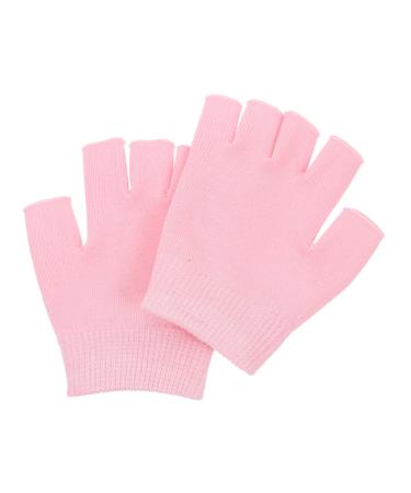 Healeved 2 Pairs Gel Moisturizing Gloves Bedtime Spa Gloves Skin Care Gel Gloves Hand Lotions Gloves for Women Fingerless Knitted Gloves Cotton Soft Man Dipping Hand Gloves Pink Protection