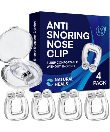 Anti Snoring Nose Clips Nasal Clip Snore Stopper Devices Clear Discreet and Travel-Friendly Snoring Solution Made of Comfortable Flexing Silicone with Magnets Promote Quiet Restful Sleep (4 Pack)