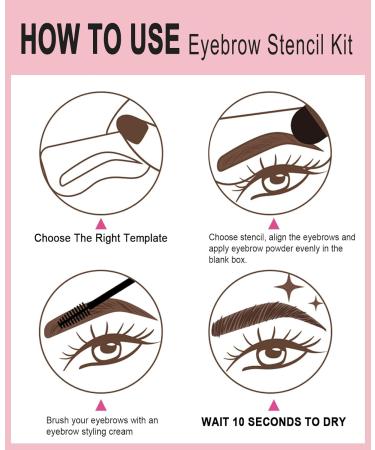 Eyebrow Stencil Kit for Beginners Dark Brown Eyebrow Stamp Stencil Kit Waterproof with Sponge Applicator Perfect Water Resistant Eyebrow Powder Stamp - Buy Online on GoSupps.com