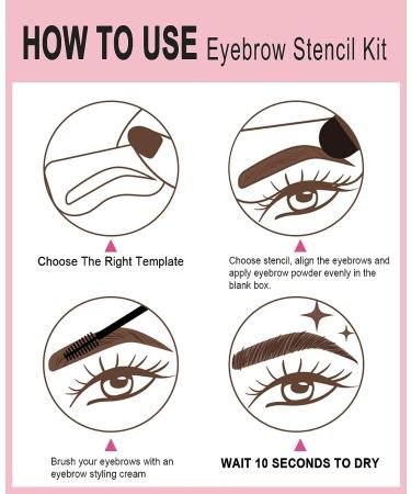 YFULFILL Dark Brown Eyebrow Stencil Kit - Waterproof Stamp with Sponge Applicator - Buy Online on GoSupps.com