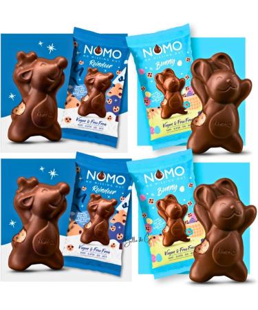 2x NOMO Cookie Dough Reindeer & 2x NOMO Cookie Dough Bunny Easter Chocolate | Chocolate Easter 2023 | Free From Dairy Gluten Eggs & Nuts | Chocolate Gifts - Buy Online on GoSupps.com