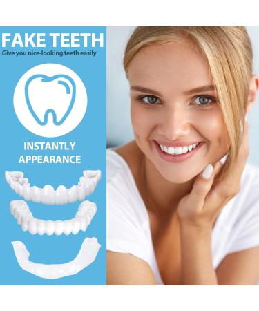 Buy 2 Pairs of Cosmetic Veneers Teeth - Top & Bottom Whitening Dentures with Box & Pincers for Bad Teeth - International Shipping Available - Buy Online on GoSupps.com