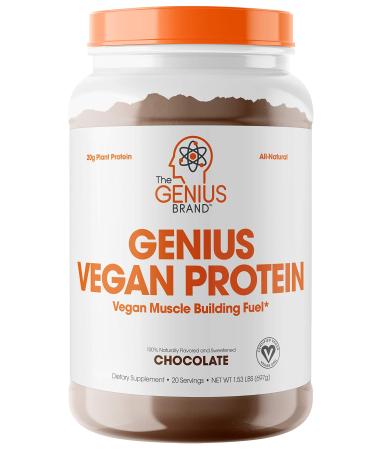 Genius Vegan Protein Powder  Plant Based Lean Muscle Building Shake | Best Pea + Pumpkin Protein Sources  Ideal Lean Body Shake for Men & Women  All in One Nutritional Sport Drink (Dairy Free)