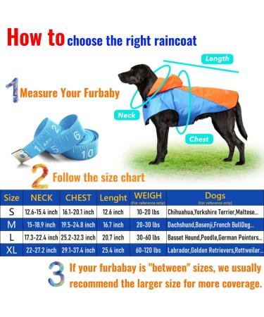 Waterproof Reflective Dog Raincoat for Safety | Orange-Blue Large | Multi Purpose Rain Jacket for Small Medium Large Dogs - Buy Online on GoSupps.com