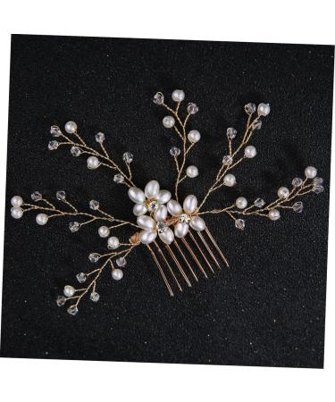 Housoutil Women Hairpin Bridal Wedding Headpiece Wedding Tiara Pearl Hair Comb Pearl Headpiece Wedding Hair Comb Crystal Hair Accessories Bride - Buy Online on GoSupps.com