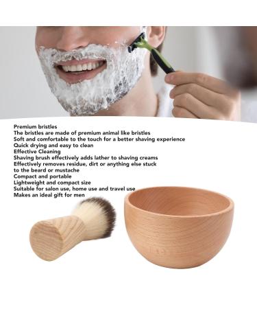 Durable Men's Razor Brush Set - Portable Foam Production with Wooden Handle & Stainless Steel Bowl for Home Salon & Travel - Buy Online on GoSupps.com