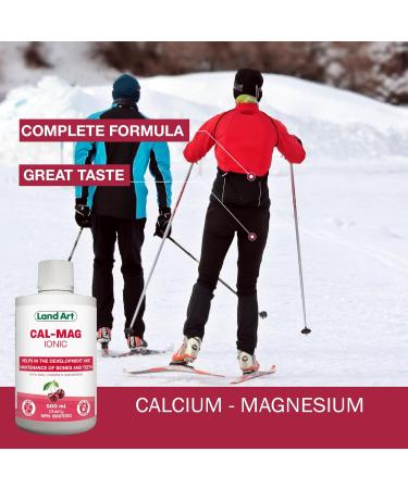 Liquid Ionic Calcium Magnesium Formula with Vitamin D Vitamin C and Zinc - Maintain Healthy and Stronger Bones - 500ml - Cherry Flavor - Non-GMO Gluten Free Sugar Free - Made in Canada - Buy Online on GoSupps.com