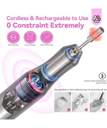 Saviland Electric Nail Drill Kit 20,000RPM - Cordless Portable Nail File for Acrylic, Dip Powder, Gel Polish - Manicure Pedicure Tool Set - Women's Gift - Buy Online on GoSupps.com