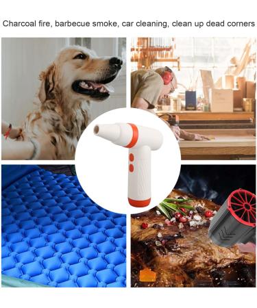Saluaqui Mini Hair Dryer USB Powerful Fan Powerful Electric Mini Fan for Charcoal Fires Barbecuing Cleaning Car - Buy Online on GoSupps.com