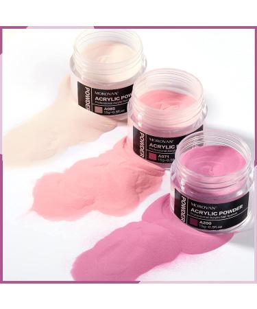Morovan Acrylic Nail Kit - Professional 3-Color Powder & Liquid Set for Nail Extension - Includes Brush, Primer, Glue & Tips for Beginners - Buy Online on GoSupps.com