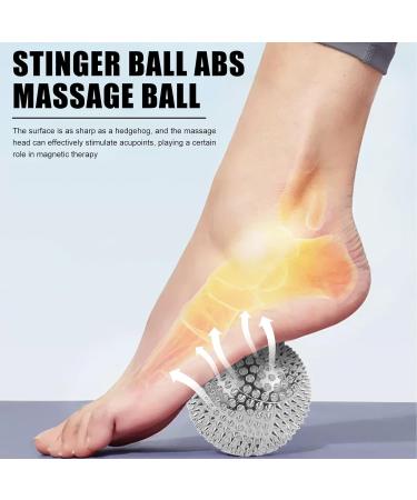 6-Piece Massage Balls Set with 20 Acupressure Rings - Silver Spiked Hedgehog Balls for Stress Relief | 32mm 47mm 56mm Massage Tools - Buy Online on GoSupps.com