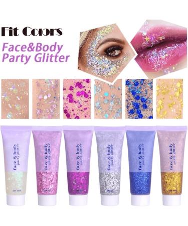 Shop JetlagClock Body Glitter Gel - Holographic Chunky Face & Hair Glitter for Festivals | Gold & Silver Sequins Shimmer Liquid Eyeshadow - Buy Online on GoSupps.com