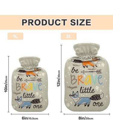 Cute Little Foxes Hot Water Bottle with Cover | Soft & Warm Winter Comfort for Bed Hands Neck & Shoulders | 2L - Buy Online on GoSupps.com