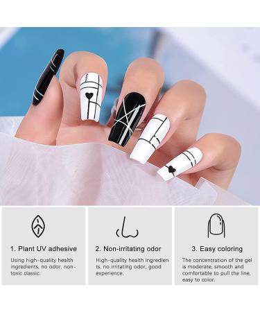 TEEROVA Painted Gel Nail Polish Set 12 Colors Line Art Gel Neon Yellow Green Glitter Sliver Gold Nail Art Painting Gel Manicure Tools DIY Drawing Nail Gel for Line 12ml Each Bottle - UV LED Required - Buy Online on GoSupps.com