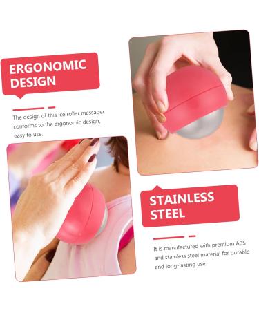 Foytoki Portable Hand Massage Ball - Ice & Warm Muscle Roller 6.5cm | Pink Massage Ball for Face & Body Relaxation - Buy Online on GoSupps.com