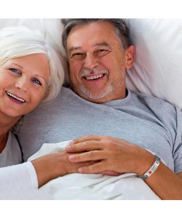 Men's Titanium Medical Grade Customizable Bracelet 22cm - Diabetic Type 2 - International Shipping Available - Buy Online on GoSupps.com