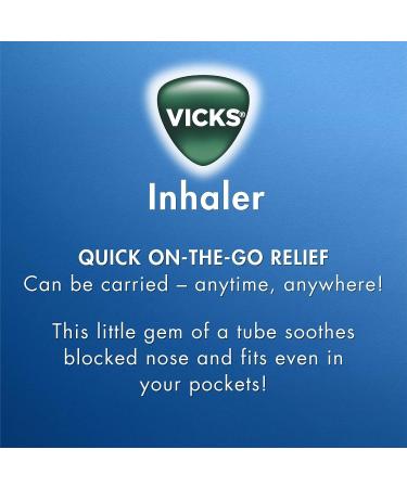 KRUM Vicks Inhaler Portable Nasal Inhaler Non-Medicated Soothing Vapors to Breathe Easy Menthol Scent 2 Inhalers - Buy Online on GoSupps.com