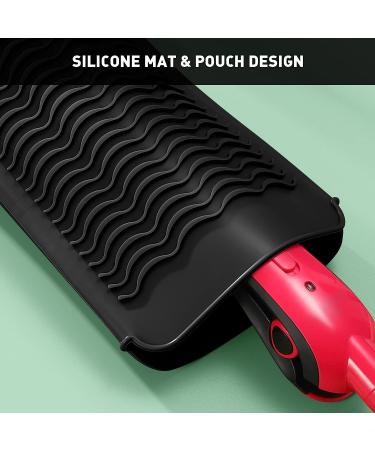 ZAXOP 2 Pack Heat Resistant Silicone Mat Pouch for Hot Hair Tools - Purple & Black - Buy Online on GoSupps.com
