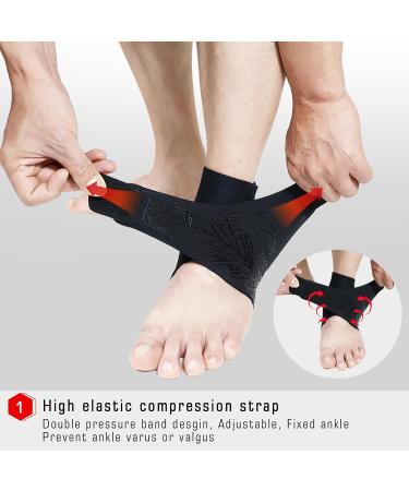 Braveway Plantar Fasciitis Ankle Support - Breathable & Adjustable for Sports Running Basketball Tennis Volleyball - Large Black - Buy Online on GoSupps.com