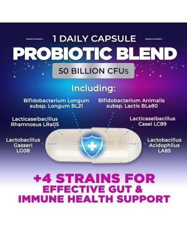 Probiotics 60 Billion CFU - 10 Strains + Digestive Enzymes & Prebiotics - Best Probiotic for Women & Men Supports Immune Gut Health Occasional Constipation Diarrhea Gas & Bloating - 120 Capsules 120 Count (Pack of 1) - Buy Online on GoSupps.com