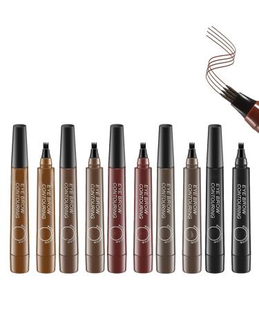 Makefullbeauty Eyebrow Makefullbeauty Waterproof Natural Eyebrow Pen Makefullbeauty Brow Pen Magical Waterproof Brow Pen Micro Fork Tip Precise Brow Pen Point Eyebrow Pencil Liquid Pen Makeup 5 Colors