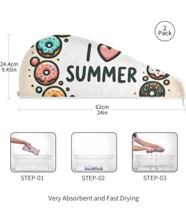 Cute Color Dots Hair Towel 2 Pack | Super Absorbent Quick Dry Turbans for Women & Girls - Perfect for Effortless Hair Drying - Buy Online on GoSupps.com