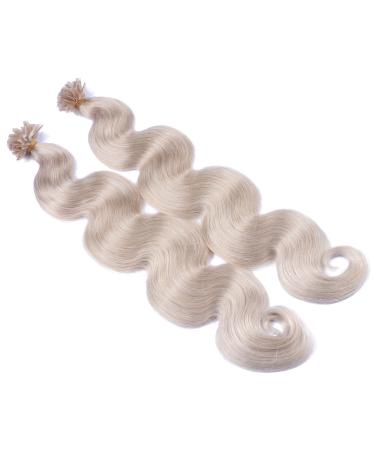 Keratin bonding corrugated hair extensions (#grau - 50 cm - 50 strands - 1g - wavy) 100% Remy hair extent real hair hair extension micro ring remy quality very easy to use 50 strands - 50cm - 1g (total 50g)