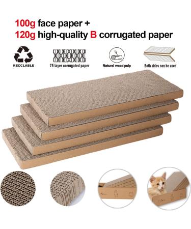 4-Pack Reversible Cat Scratch Pad | Durable Recyclable Cardboard | Rest, Grind Claws & Play | Cat Scratcher Box - Buy Online on GoSupps.com
