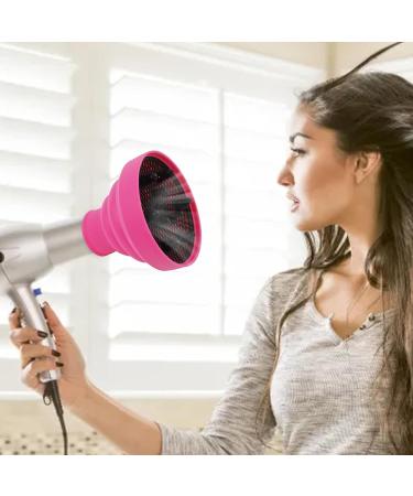 Pzuryhg Hair Dryer Attachment - Heat Resistant Silicone Hair Dryer Vent Hood Foldable | Soft Blow Dryer Accessory Multifunctional Hair Styling Supplies for Girls pink - Buy Online on GoSupps.com