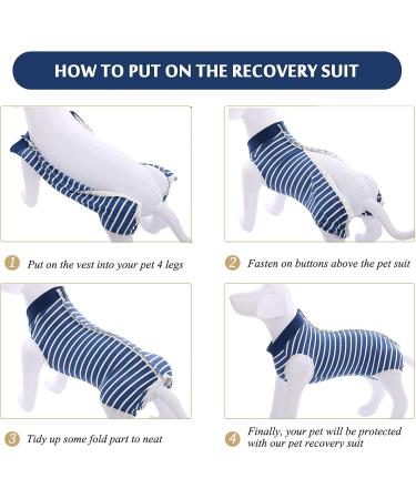 Hipet Recovery Suit for Dogs & Cats | Post-Operation Care | Prevent Licking & Wounds | Male/Female | E-Collar Alternative (S Blue Striped) - Buy Online on GoSupps.com