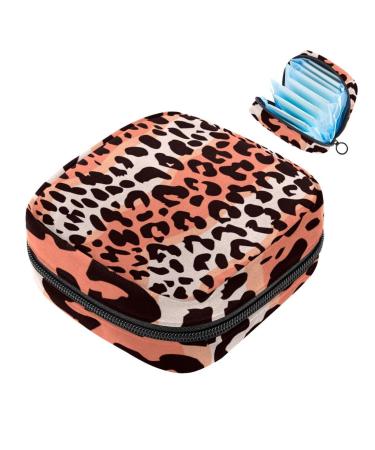 Storage bags for women's bandages leopard patterns portable menstrual insert panty lips tampons women's bandages storage holder for women school office multi -colored 05