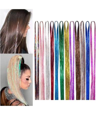 ROOYA 220-Piece Hair Lametta - Sparkly Glitter Hair Stripes for Women & Girls | Perfect for Halloween Parties - Silver - Buy Online on GoSupps.com