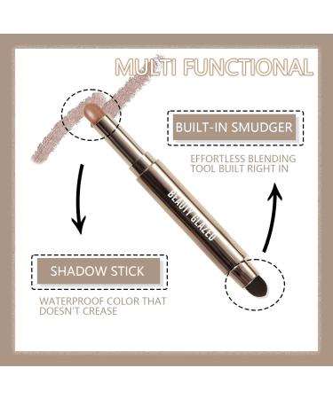 Shimmer Eyeshadow Stick Metallic Creamy Eyeshadow Pencil Crayon Eye Brightener Highlight Makeup Waterproof Long Lasting Cream Eye Shadow (#03 NATURAL) - Buy Online on GoSupps.com