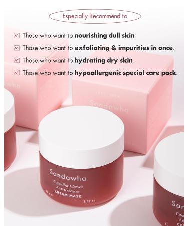 SKINCURE Camellia Flower Cream Mask - Antioxidant Hydrating Treatment Anti-Aging Wash-Off Facial Mask for Dry Skin Illuminates & Refreshes - 2.3 fl. oz - Buy Online on GoSupps.com